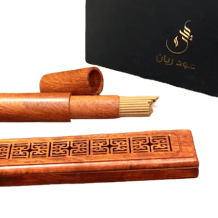 أعواد بخور الند 55 عود و مبخرة خشبية في بوكس هدية فخم