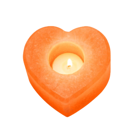 حامل شموع من ملح الهيمالايا شكل القلب