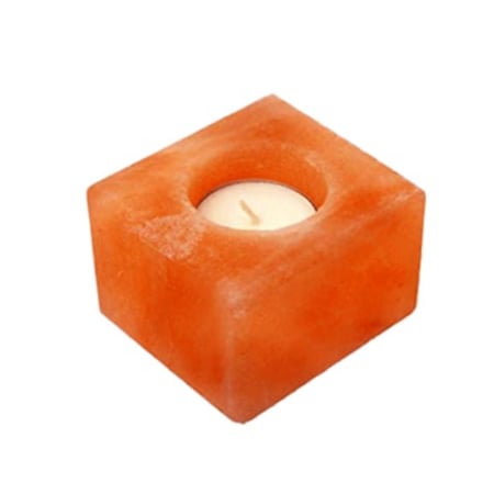 حامل شموع ملح الهمالايا الشكل المربع