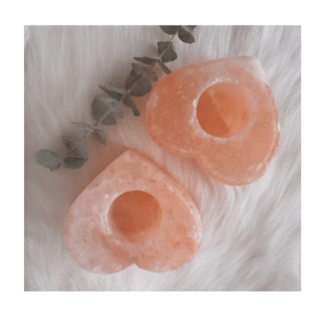 حامل شموع من ملح الهيمالايا شكل القلب