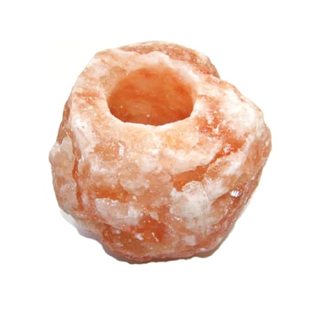 حامل شموع من ملح الهيمالايا وردي اللون