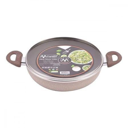 مقلاة مستركوك عميق جرانيت بغطاء زجاجي