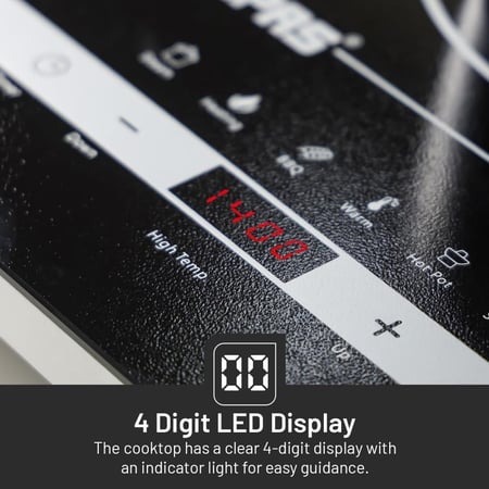 موقد جيباس الحراري الرقمي (Infrared) بقوة 2000 واط - موديل GIC33013 - تحكم ذكي وتصميم عصري