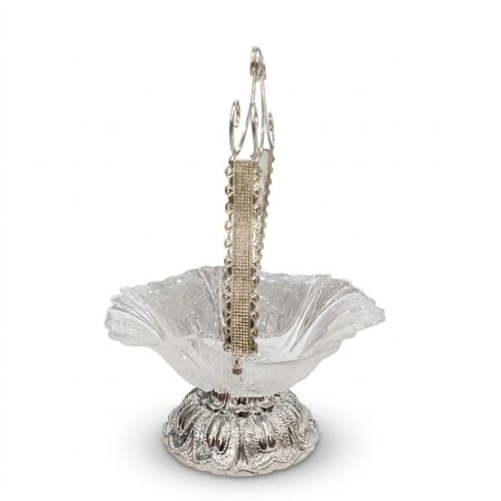 شيالة حلوى اكريليك بقاعدة ومقبض فضي