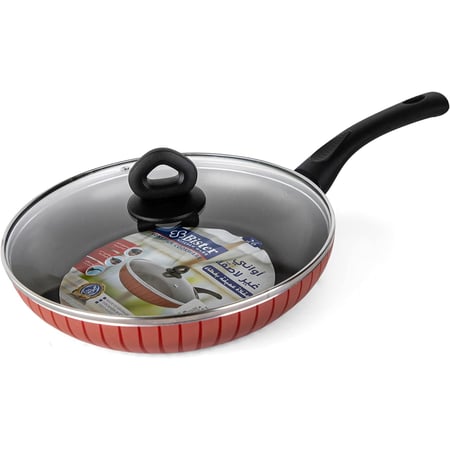 بيستر طاوة مقلاة مع غطاء زجاجي مقاس 26 سم