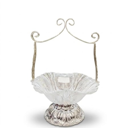 شيالة حلوى اكريليك بقاعدة ومقبض فضي