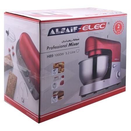 السيف عجانة بروفيشنال 5 لتر احمر - فضي 1000 واط