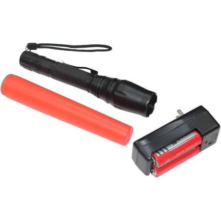 كشاف مصباح LED بقوة إضاءة عالية للرحلات و الصيد مع 2 بطارية و شاحن و شنطة