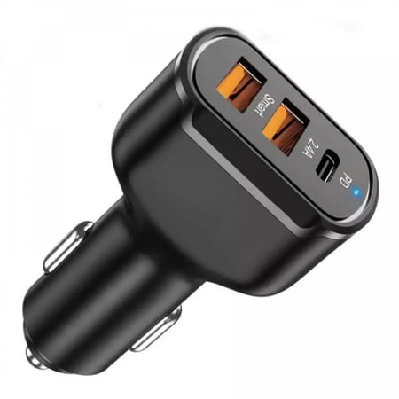 شاحن سيارة بمنفذين USB ومنفذ PD
