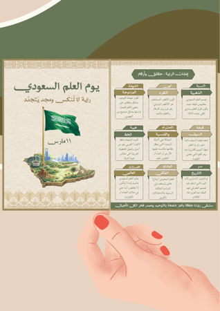 مطوية عن يوم العلم السعودي (ملف pdf رقمي غير مطبوع ‼️)