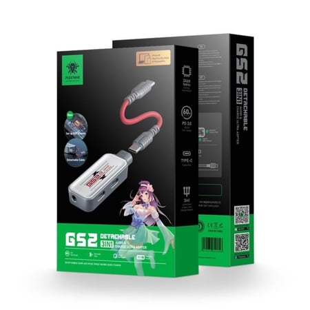 وصلة بلكستون GS2 تايب سي مدخلين تايب سي و مدخل 3.5 (PLEXTONE GS2) كيبل قابل للتغيير