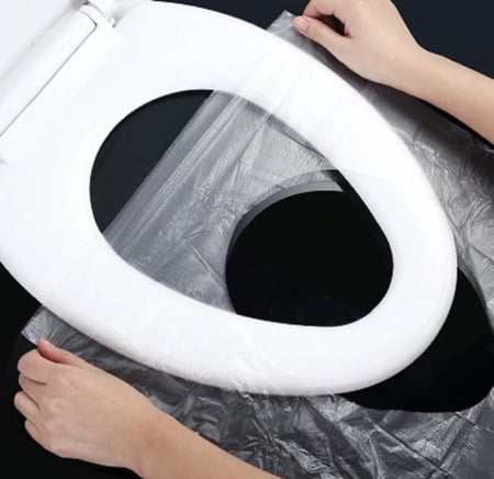 غلاف حماية بلاستيك لتغطية المرحاض 50 قطعة