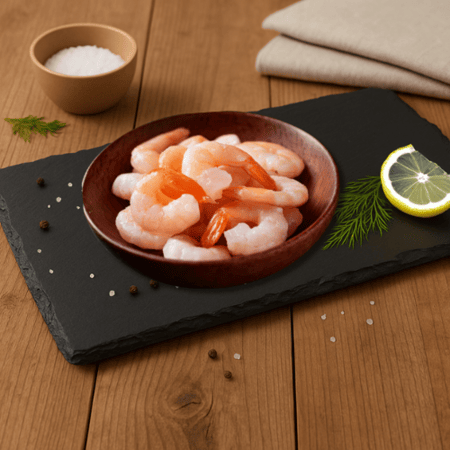 روبيان اسباني مقشر مع ذيل حجم كبير