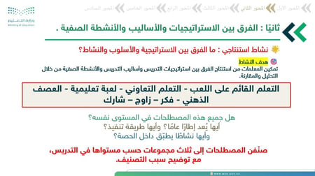 ورشة استراتيجيات التدريس لرفع المستوى التحصيلي للطالبات