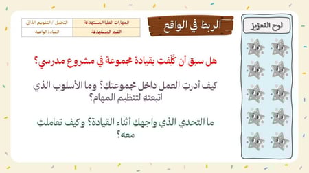 درس للتدريب على اختبار نافس في مجال القراءة للصف السادس - عنوان النص عندما اختبرتني المسؤولية