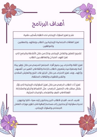 ملف برنامج تعزيز السلوك الإيجابي