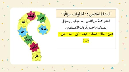 درس  للتدريب على اختبار نافس في مجال القراءة للصف الثالث ابتدائي - عنوان النص العمل عبادة
