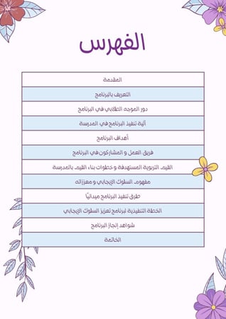 ملف برنامج تعزيز السلوك الإيجابي