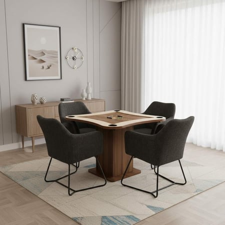 طاولة بلوت وجاكارو مع كراسي