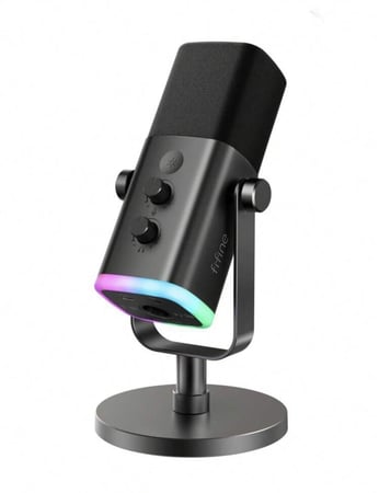 ميكروفون FIFINE اصدار AM8 ديناميكي اضاءة RGB يدعم خاصية التحكم بالصوت وخاصية الميوت بلمسه بمنفذ USB/XLR