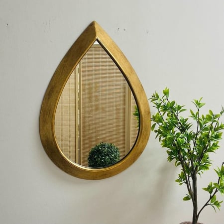 مرايا ذهبي انتيك بشكل دمعة مرايا ديكورات المنزل مرايا انتيك