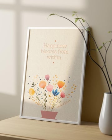 لوحة فنية صغيرة: Happiness blooms from within