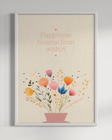 لوحة فنية صغيرة: Happiness blooms from within