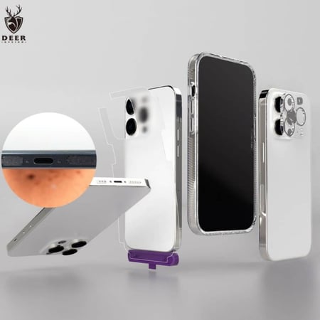 كج حمايه متكامل مقاوم للصدمات - من DEER- شفاف- للايفون