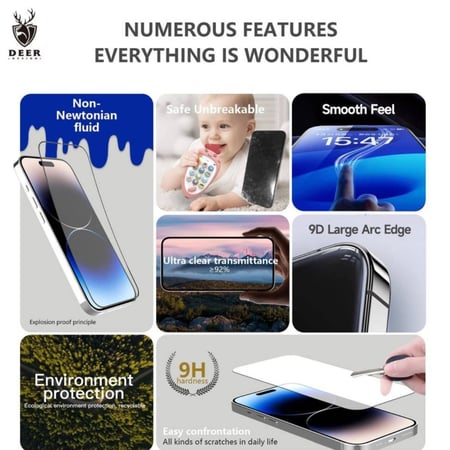 كج حمايه متكامل مقاوم للصدمات - من DEER- شفاف- للايفون