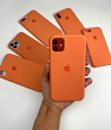 كفر ايفون اكس ماكس برتقالي سيليكون Orange silicone case for iPhone Xs Max