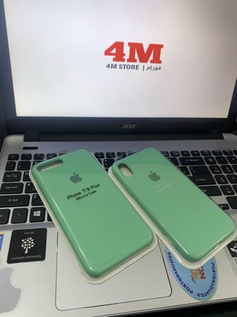 كفر ايفون 6 بلس أخضر تفاحي - كفر ايفون 6 اس بلس أخضر تفاحي سيليكون Apple Green silicone case for iPhone 6 Plus