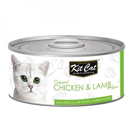 Kit Cat Chicken and Lamb Wet Cat Food 80g - كت كات أكل رطب بالدجاج ولحم الضأن للقطط 80غ
