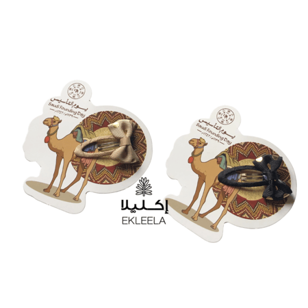 توزيعات توكة شعر مع ثيم يوم التأسيس ( 12 قطعه )