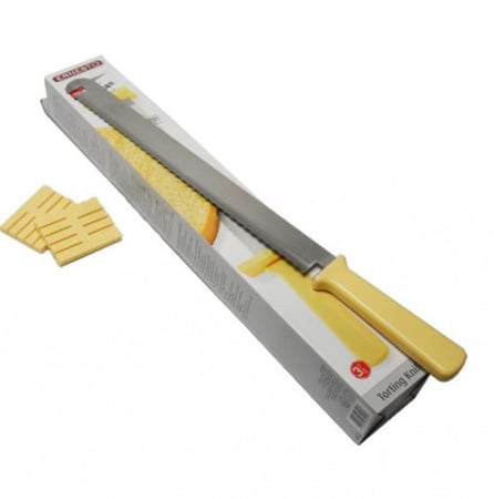 سكين كيك / سكين قص طبقات الكيك مع قطع تحديد مقاس طبقات الكيك ( قطعه واحده )