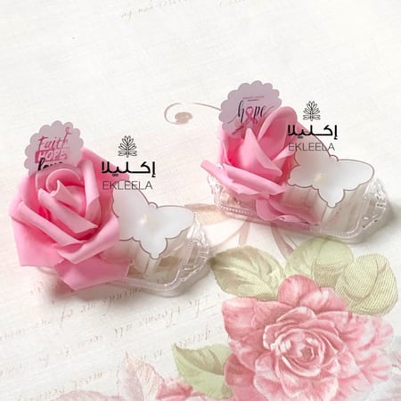 توزيعات ميني شموع بثيم توعيه بسرطان الثدي ( 12 قطعه )