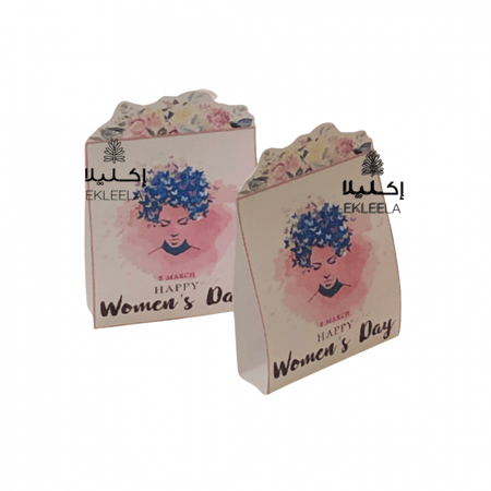 توزيعات بثيم ورقي عن اليوم العالمي للمرأه مع تعبيه ( 12 قطعه )