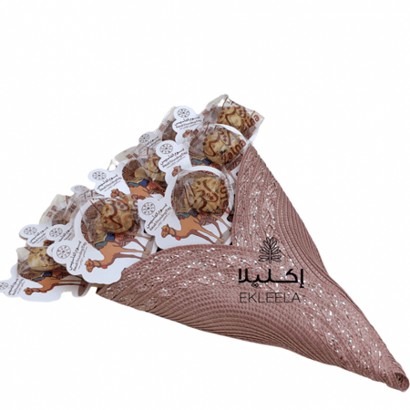 باقة بوكيه توزيعات المعمول بثيم يوم التأسيس ( 12 تغريسه )