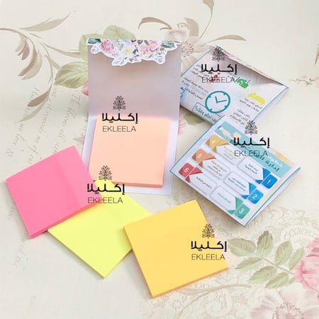 ‎توزيعات نوت ملاحظات مع ثيم ورقي عن تنظيم وادارة الوقت  ( 12 قطعه )