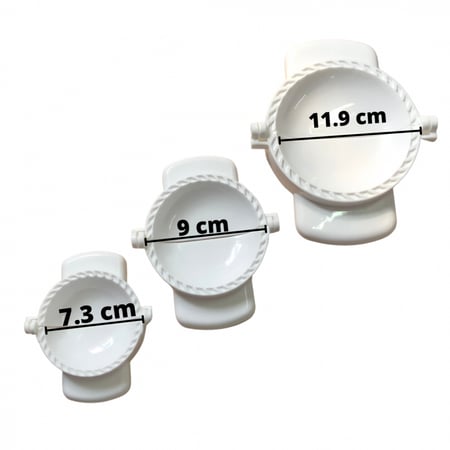 قوالب معجنات دائري / قالب سمبوسه بف دائري / قالب سمبوسك الظفيره ( 3 قطع احجام مختلفه )