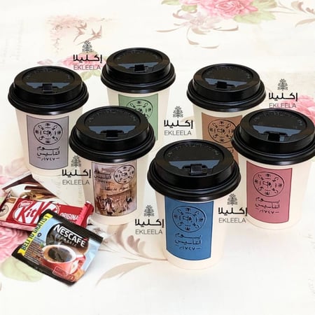 توزيعات أكواب القهوه ( 12 قطعه )