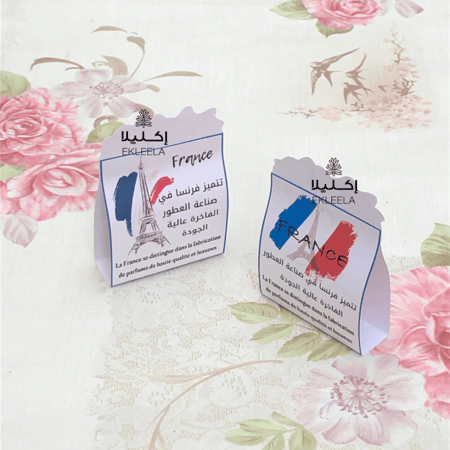 توزيعات بثيم ورقي عن فرنسا مع تعبيه ( 12 قطعه )