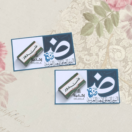 توزيعات ورقيه بثيم عن اليوم العالمي للغه العربيه ( 12 قطعه )