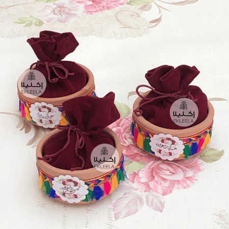 توزيعات الفخار مع تعبيه و عبارات منوعه للعيد ( 12 قطعه )