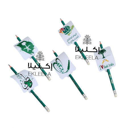 توزيعات اقلام الرصاص بثيم منوع لليوم الوطني ( 12 قطعه )