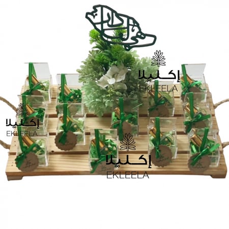 توزيعات ميني توله عطر لليوم الوطني / صينيه توزيعات ( قطعه واحده )