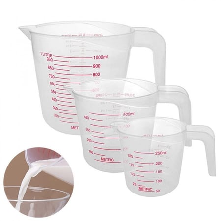 اكواب قياس معياريه للسوائل/ كوب معياري للسوايل /ادوات كيك (مجموعه مؤلفه من 3 قطع )
