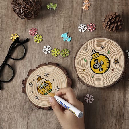 قاعدات جذع الخشب للتوزيعات والديكور والاكواب ( 12 قطعه )