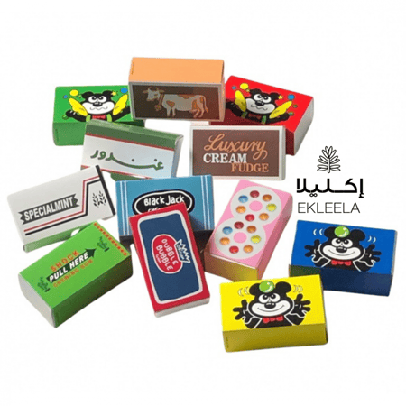 علب كرتونيه منوعة بدون تعبيه ( 12 علبه )