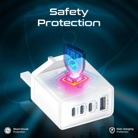 راس شاحن جداري فائق السرعة بتقنية GaN بقوة 67 واط