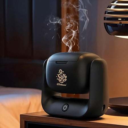 مبخرة الكترونية صغيرة دوارة مع منفذ تايب سي